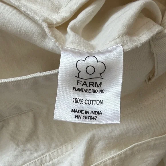 Farm Rio sz L 100% Cotton Elegant White Maxi Jean Skirt a line great condition - Picture 7 of 8